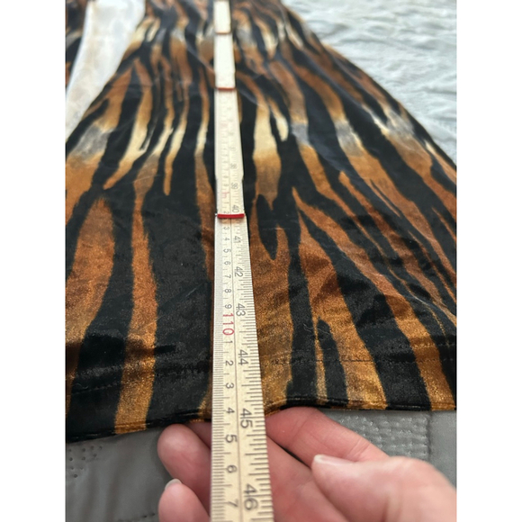 Jostar Brown Black Tiger Print Velvet Sleeveless Maxi Duster OS - Picture 10 of 10